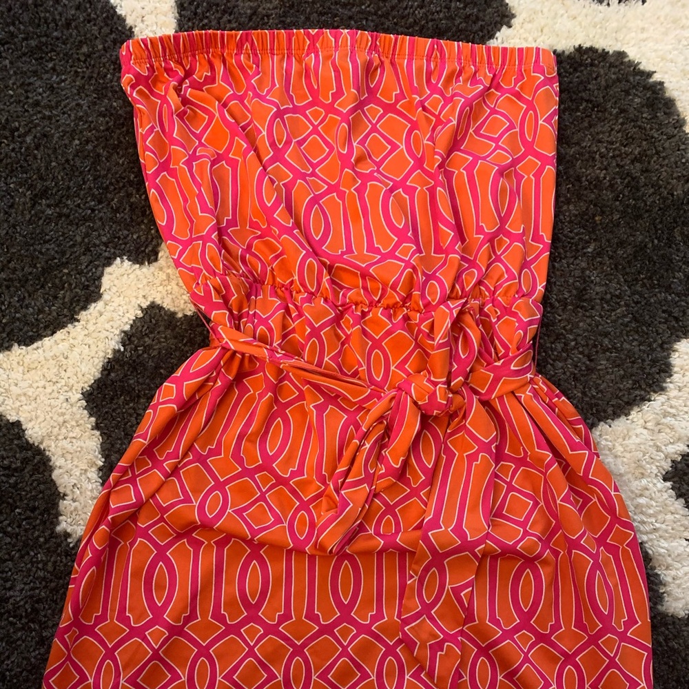 Mud pie strapless dress with belt